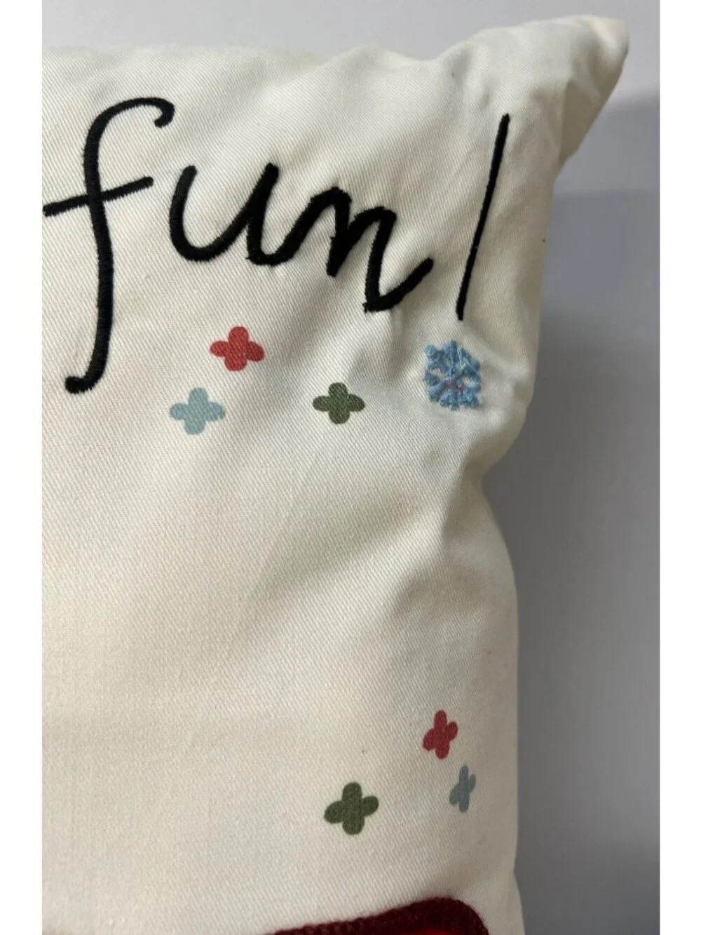 Christmas Pillow With Red Truck & Holiday Gifts 17'' x 17